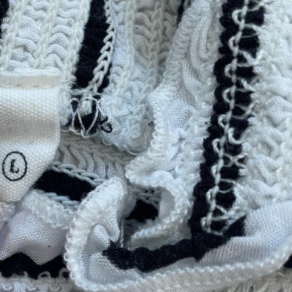 Ruby & Jenna - Ruched Black/White Stripe Tank - Picture 2 of 3